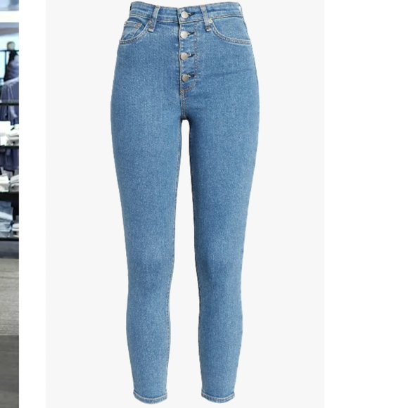 RAG & BONE Nina High-rise Skinny Jeans W/ Button Fly - Size 28 - Picture 2 of 6